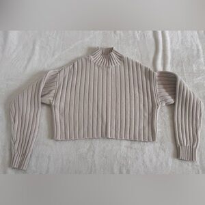 LA Hearts Size Small Long Sleeve Cropped Mock Turtleneck Cotton Sweater.